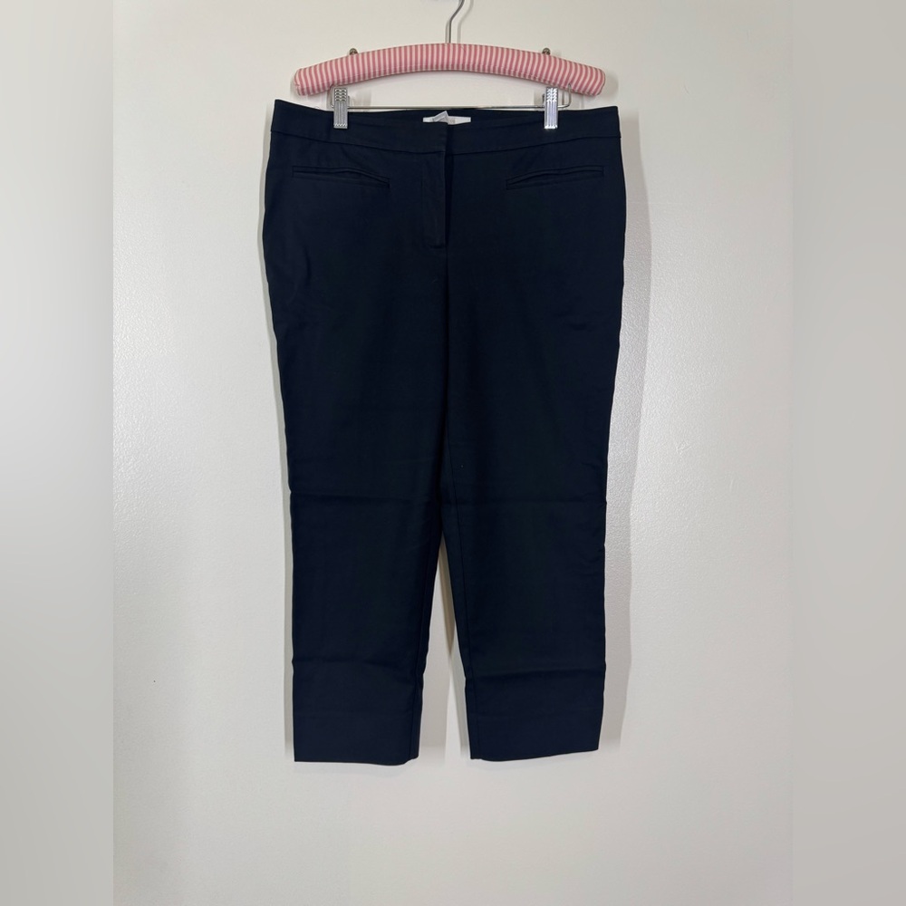 Chico's Black Cropped Pants Size 1 - 8 Women’s Cotton Blend EUC Flat front
